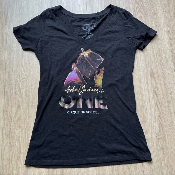 Michael Jackson Cirque Du Soleil women’s black t shirt, size large - Picture 1 of 6